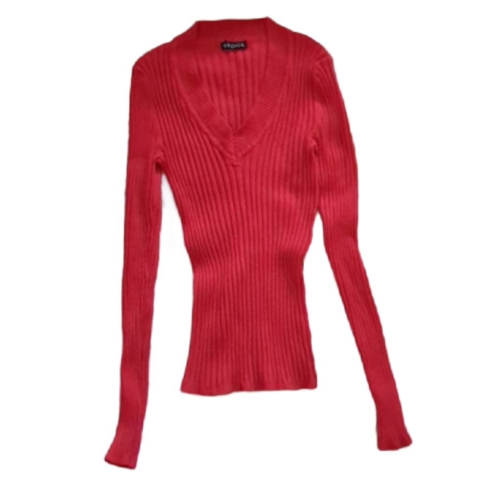 Cherry Red Cable knit sweater, xs